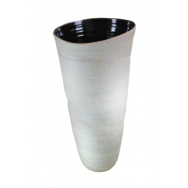 Vaso Cerâmica Natural com Preto by Paula Almeida