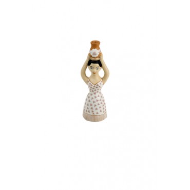 Boneca com roupa florida by Coqueiro Campo- (20 cm x 7cm)