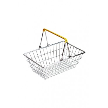 Cestinha Retrô Supermercado - Alça Amarela - 9x23x15cm - Coleção Mirabile Essential