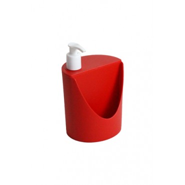 Dispenser para detergente e esponja - Vermelho - 19x10x9cm - Coleção Mirabile Essential