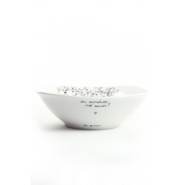 Bowl Cerâmica Branco Flores by Lu De Mari