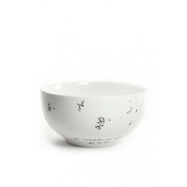 Bowl Cerâmica Branco Flores by Lu De Mari