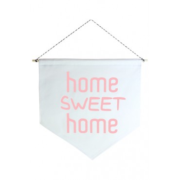 Wall Flag (Estandarte) Rosa Home Sweet Home by Studio Mirabile