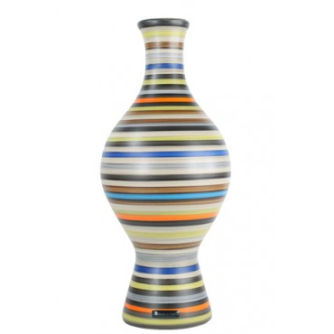 Vaso Decorativo de Cerâmica Pintada Colorido Coleção Cannes by Carolina Haveroth