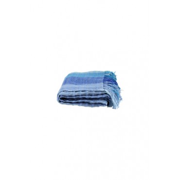 Manta para Sofá Azul Algodão 1,80 cm x 1,20 cm by Mirabile Essential