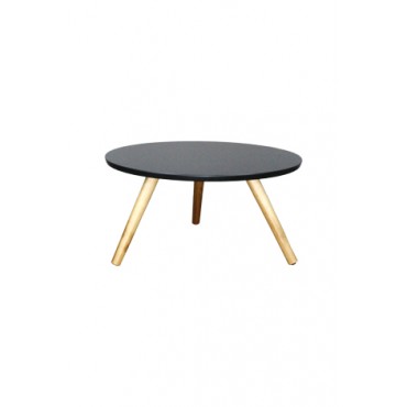 Mesa de Centro Redonda Preta Coleção Basic (60 cm x 31,5 cm x 60 cm)