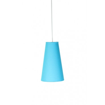 Pendente com Cúpula Cônica em Tecido Azul P Linha Essential by Studio Mirabile