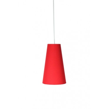 Pendente com Cúpula Cônica em Tecido Vermelho P Linha Essential by Studio Mirabile