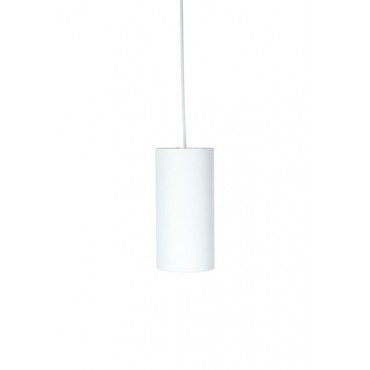 Pendente com Cúpula Redonda Longa em Tecido Branco Linha Essential by Studio Mirabile