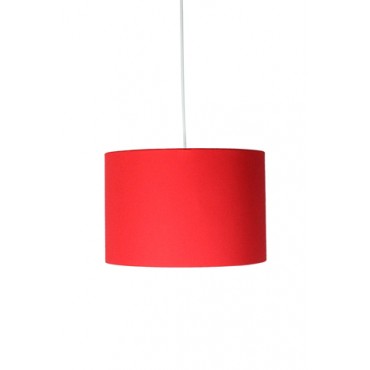 Pendente com Cúpula Redonda em Tecido Vermelho Linha Essential by Studio Mirabile