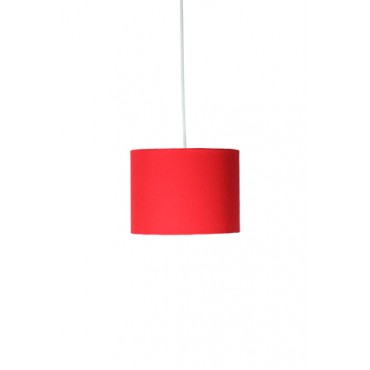 Pendente com Cúpula Redonda em Tecido Vermelho Linha Essential by Studio Mirabile