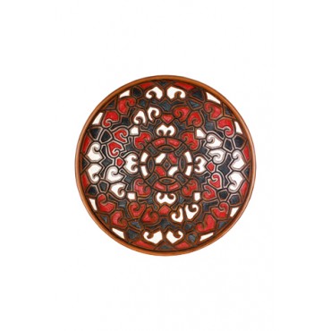 Prato de Parede Vermelho Marajoara by Polo Ceramista de Icoaraci (44 cm x 44 cm)