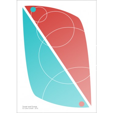 Poster Sunset and Sunrise 29,7 x 42,0 cm - Coleção Hairpin Elegance - by Studio Mirabile