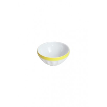 Tigela PP- Linha Pingada Amarela - Coleção Mirabile Essential - 5,3 x 12 x 12 cm (330ml)
