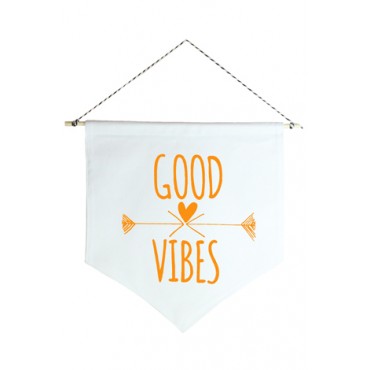 Wall Flag (estandarte) Laranja Good Vibes by Studio Mirabile