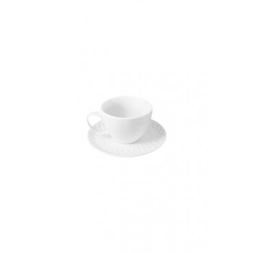 Xícara de Chá com Píres - Linha Plissan - Coleção Mirabile Essential - 6,4 x 9 x 9 cm (215ml)