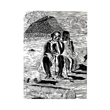 Xilogravura Ref. Portinari- Índia e Negra by Rafael Cão (55 cm x 67cm) 