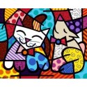 Poster "Happy Cat & Snob Dog" by Romero Britto - 38 x 29 cm