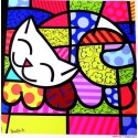 Poster "Happy Cat" by Romero Britto - 34 x 34 cm