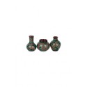 Conjunto de Mini Vasos Verde (3 peças) Marajoara by Polo Ceramista de Icoaraci  
