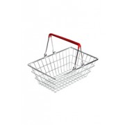 Cestinha Retrô Supermercado - Alça Vermelha - 9x23x15cm - Coleção Mirabile Essential