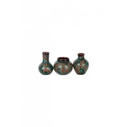 Conjunto de Mini Vasos Verde (3 peças) Marajoara by Polo Ceramista de Icoaraci 