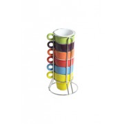Conjunto de Xícaras Coloridas para Café - 60 ml - 18x8x8cm - Coleção Mirabile Essential - 6 Peças