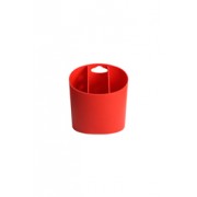 Escorredor para Talheres Vermelho em Acrílico - 14x14x11cm - Coleção Mirabile Essential