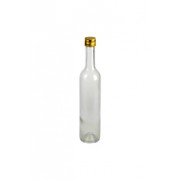 Garrafa de Vidro Transparente com Tampa Dourada - Coleção Mirabile Essential (31 cm x 07 cm)
