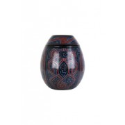 Vaso Azul Oval Marajoara by Polo Ceramista de Icoaraci (30 cm x 20 cm)