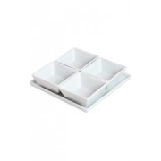 Kit para Petisco de cerâmica branca com 5 pecas colecao Mirabile Essential