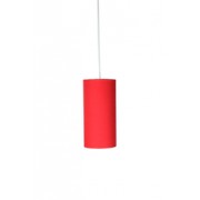 Pendente com Cúpula Redonda Alongada em Tecido Vermelho Linha Essential by Studio Mirabile