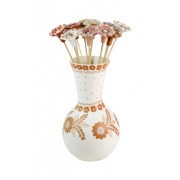 Vaso em Cerâmica com flores by Coqueiro Campo (35cm x 15cm)