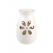 Vaso em Cerâmica Vazado Branco by Coqueiro Campo (30 cm x 18cm)