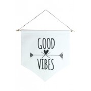 Wall Flag (estandarte) Preta Good Vibes by Studio Mirabile