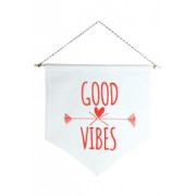 Wall Flag (estandarte) Vermelha Good Vibes by Studio Mirabile