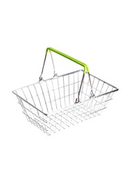 Cestinha Retrô Supermercado - Alça Verde Limão - 9x23x15cm - Coleção Mirabile Essential