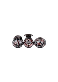 Conjunto de Mini Vasos Marrom (3 peças) Marajoara by Polo Ceramista de Icoaraci