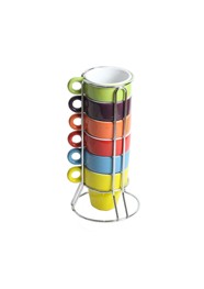 Conjunto de Xícaras Coloridas para Café - 60 ml - 18x8x8cm - Coleção Mirabile Essential - 6 Peças