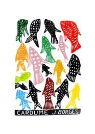 Xilogravura Cardume by J. Borges