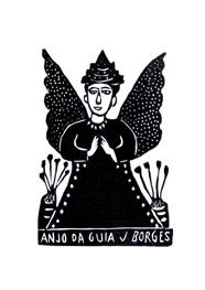Xilogravura Anjo da Guia by J. Borges