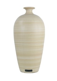 Vaso em Cerâmica Retrô Bege by Carolina Haveroth