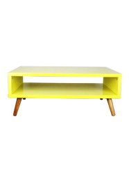 Mesa de Centro Retangular Amarela Coleção Basic (90 cm x 35 cm x 54 cm)