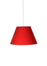 Pendente com Cúpula Cônica em Tecido Vermelho G Linha Essential by Studio Mirabile