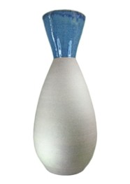 Vaso Cerâmica Natural com Azul by Paula Almeida