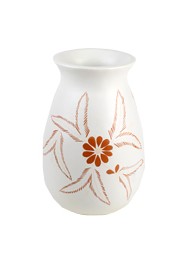 Vaso Branco Floral by Coqueiro Campo (30 cm x 20cm)