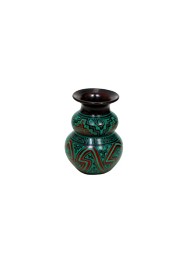 Vaso P Verde Marajoara by Polo Ceramista de Icoaraci (17 cm x 14 cm)