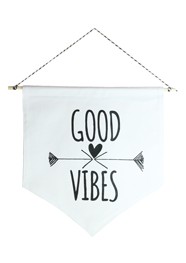 Wall Flag (estandarte) Preta Good Vibes by Studio Mirabile