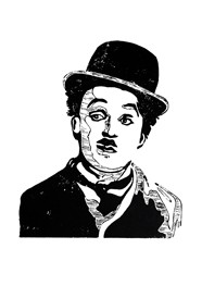 Xilogravura - Charlie Chaplin - by Nei Vital e o Cordel Urbano (40 x 50cm)