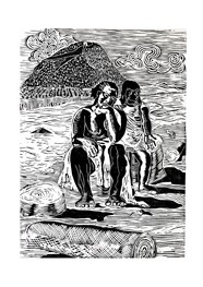 Xilogravura Ref. Portinari- Índia e Negra by Rafael Cão (55 cm x 67cm) 